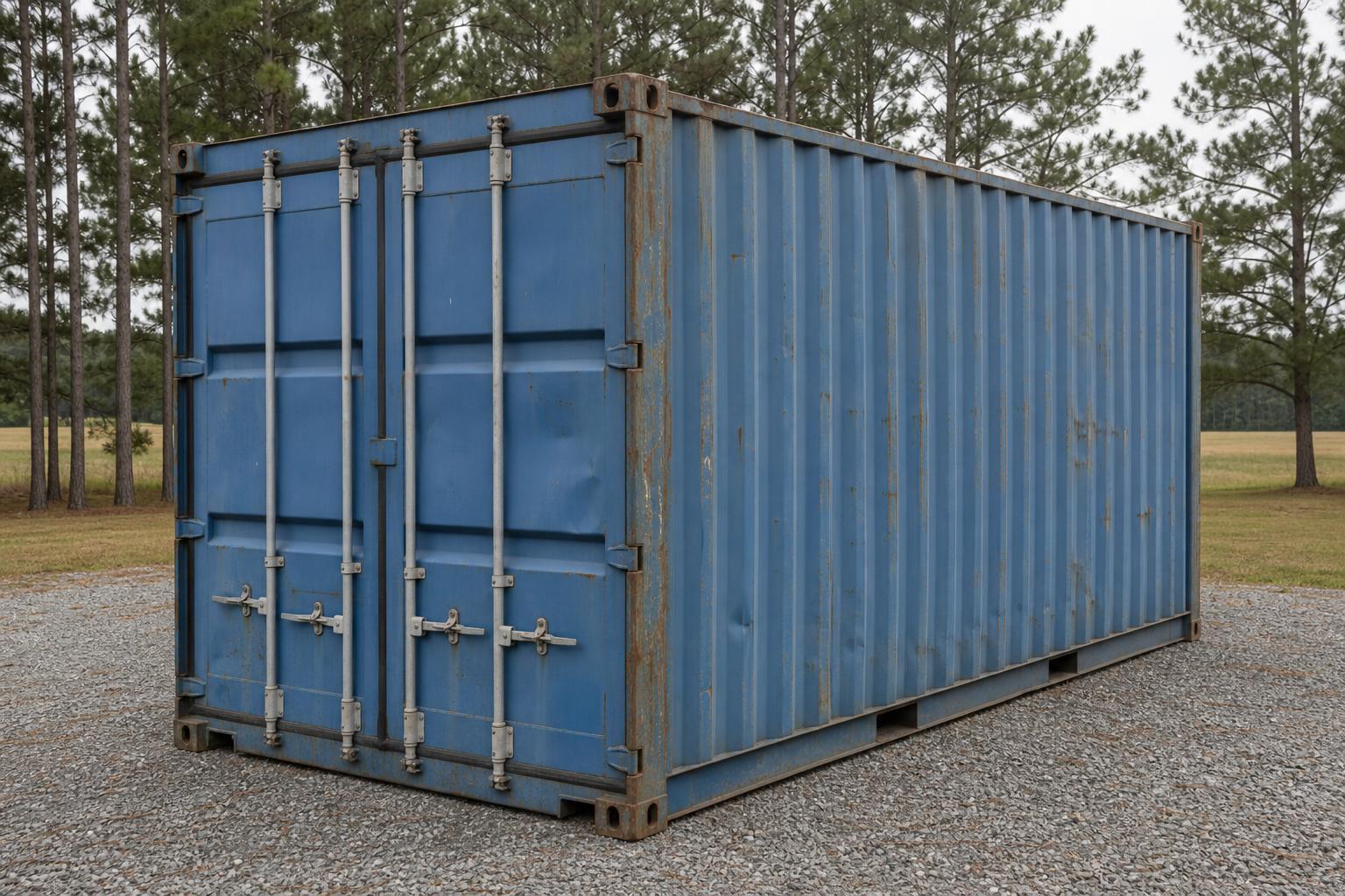 20ft Standard Wind & Watertight (used): used, wind and watertight grade — faded paint, surface rust and dents are normal. Representative photo; you do not pick the individual unit.